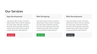 Our Services Section Using Bootstrap | Web Designing Tutorials