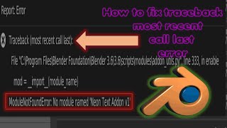 How to fix traceback most recent call last error 🛠️ | No Module Name Found : Error Fix It🚀