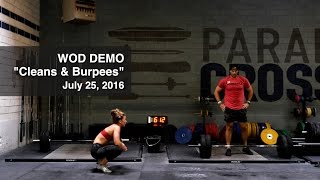 WOD DEMO - CLEANS \u0026 BURPEES (Paradiso Crossfit)