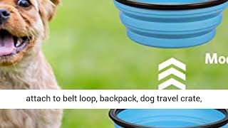 ME.FAN Collapsible Dog Bowl Travel Portable Dog Bowl(12oz) Silicone Foldable Travel Bowl