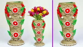 Jute craft flower vase | Handmade Home decorating ideas | Jute craft ideas 2020