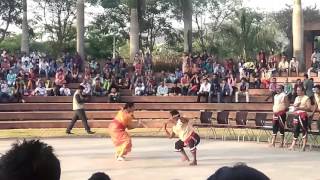 Meenakshi Gurukkal performing kalaripayattu .. dangerous fighting