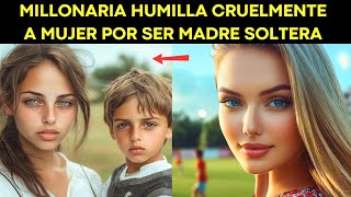 MILLONARIA HUMILLA CRUELMENTE A MUJER POR SER MADRE SOLTERA, PERO EL DESTINO LE DA UNA GRAN LECCIÓN