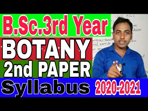 B.Sc. 3rd Year Botany 2nd Paper Syllabus|BSc 3rd Year Botany 2nd Paper ...