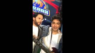 SHAHID AFRIDI sing a song  in shooting of karachi Kings