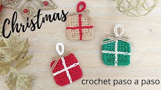 Como tejer cajitas a crochet para navidad