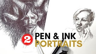 How i use pen and ink when drawing portraits (get prepped for inktober 2021)