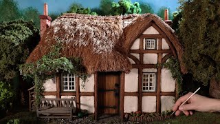 How to make a miniature thatched cottage