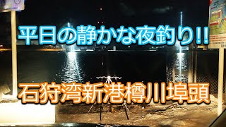 【北海道石狩湾・小樽釣り】石狩湾新港樽川埠頭　平日の静かな夜釣り!!　2023.1.19