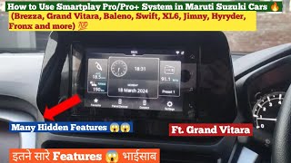 How to Use Smartplay Pro Music System in All Maruti Suzuki Cars 2024. Grand Vitara Delta 2024.