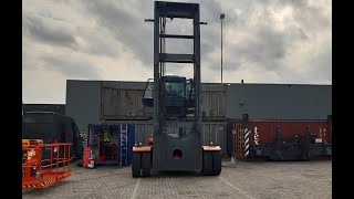 Linde C 80 4 Container Handler, Test drive after building him back at new owners place