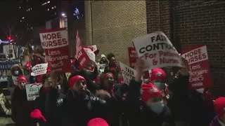Nurses strike for 3rd day at two big NYC hospitals
