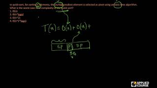 Solved problem 2: Quick Sort | Appliedcourse
