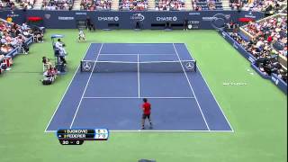 R Federer vs  N Djokovic US Open 4 ACES IN ONE GAME