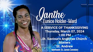 A Homegoing Ceremony for the Life of Ianthe Holder-Ward