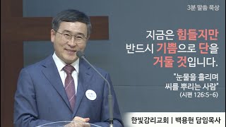 [한빛감리교회] 3분말씀묵상_눈물을 흘리며 씨를 뿌리는 사람_시편 126편 5-6절_백용현 담임목사