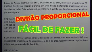 DIVISÃO PROPORCIONAL - 6 QUESTÕES CONCURSO