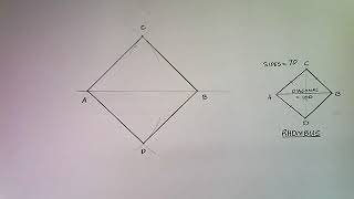 TO CONSTRUCT A RHOMBUS WHEN GIVEN THE DIAGONAL AND SIDE