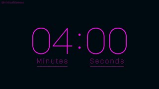 4 Minutes Countdown Timer with Alarm & Time Markers / Chapters - Rounded - Pink