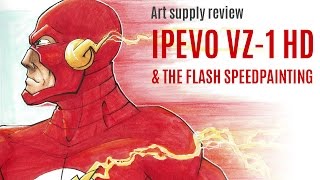 Unboxing and review of the ipevo vz-1 HD document camera \u0026 speedpainting the flash