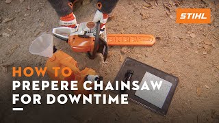 How to prepare your chainsaw for longer periods of downtime | Instruction