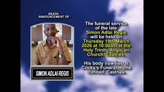 Simon Adlai Regis ~ Short Obituary