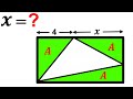 Can you find the length X? | (Rectangle) | #math #maths | #geometry