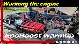 Warming up the EcoBoost engine at Blyton Park race track