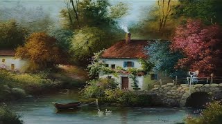 How I Paint Landscape Just By 4 Colors Oil Painting Landscape Step By Step 59 By Yasser Fayad