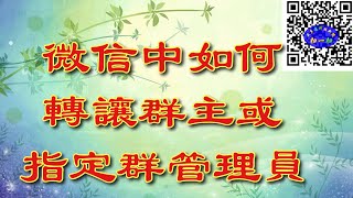 微信中如何转让群主或指定群管理员【Classwu视频讲义】