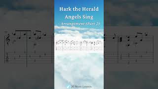 Hark The Herald Angels Sing guitar tabs arrangement part 2 🎸🪽 #guitarlessons #christmas