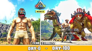 I Survive 100 Days in Impossible Hardcore ARK Mobile Revamp 🔥: ARK 100 Days Survival : ARK Mobile 🔥🔥