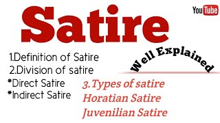 Satire| Definition| Types of Satire|Literary Forms In English Literature