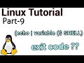 echo command options in linux | Create variables | print variable value using echo
