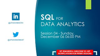 SQL for Data Analytics - Session 04 - Basic SQL Interview Questions