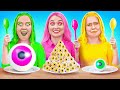 24 HOURS FOOD CHALLENGE || Giant vs. Medium vs. Tiny Plate! Last To Stop Wins by 123 GO! SCHOOL