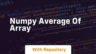numpy average of array
