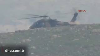 Helikopterin düştüğü bölgeden ilk görüntüler