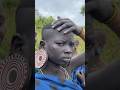 Surma tribe woman gets haircut #shorts