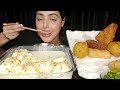 *indian sweet vs indian pakode* eating big bowl of rasmalai with samosa bread pakore veg cutlet asmr