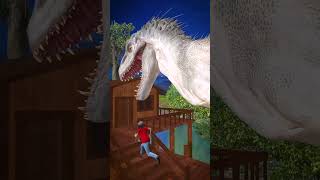 Dinosaurs Attack Wooden House Resort | Indominus Rex Dinosaur Eats Man #shorts #dinosaur