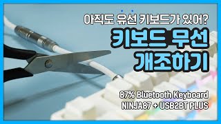 유선 키보드를 무선 블루투스로 만들 수 있을까? ( 커스텀 키보드 | 닌자87, USB2BT Plus )