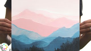 Mountain Sunset Painting / Easy Acrylic Painting / Step-by-Step Tutorial