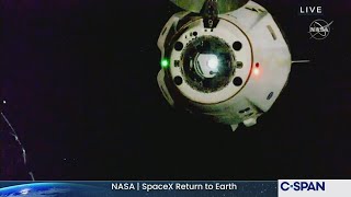 NASA SpaceX Crew Return Dragon Undocking from International Space Station