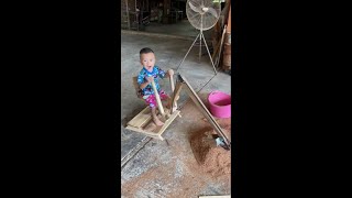 Excavator kayu kreatif mainan anak