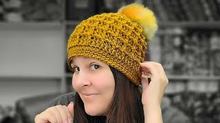 Crochet Waffle Stitch Hat and Scarf Set