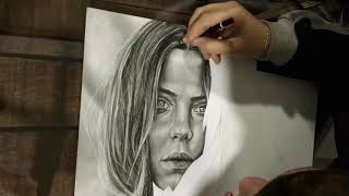 Ashley Benson Portrait Drawing | Graphic pencil