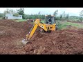 jcb 3dx dig a big hole for pipeline in agriculture land digging post holes with mini excavator