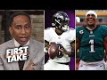 FIRST TAKE | Stephen A. Smith BOLD predicts to Ravens vs Eagles: Lamar or Jalen Hurts will win?