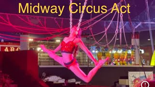 Beautiful Ariel Contortionist At The Circus Circus Midway in Las Vegas